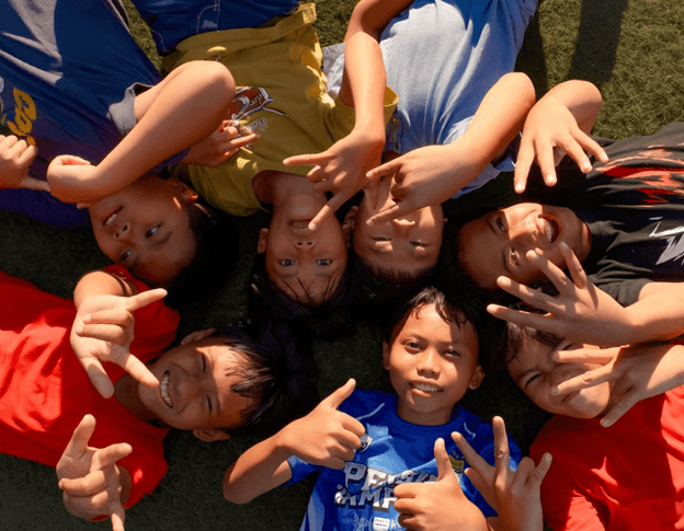 Children playing safely in a neighborhood park